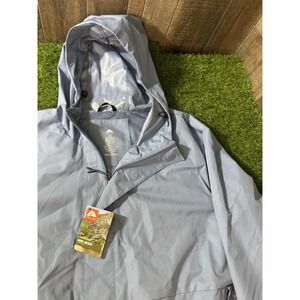 Ozark Trail Men's Rain Jacket Light Blue Hooded Waterproof Coat NWT